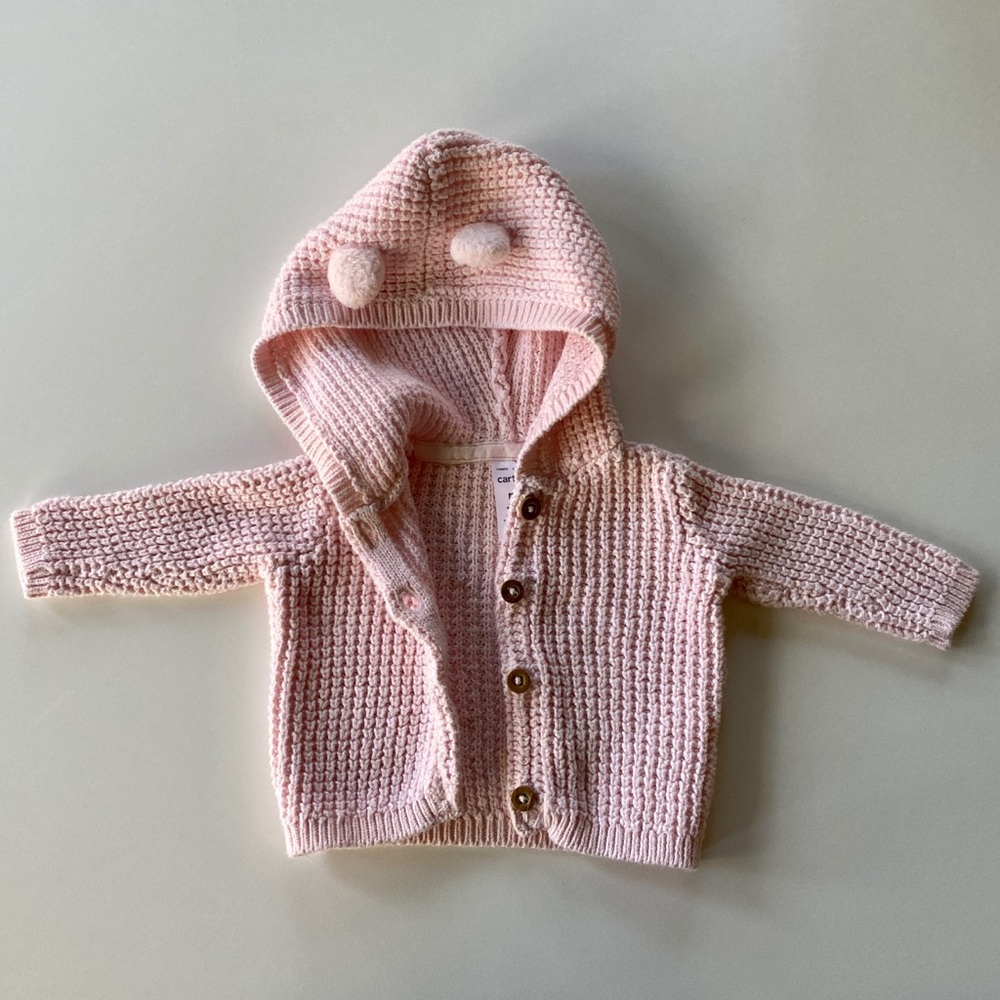 Pink Newborn Sweater with Hood